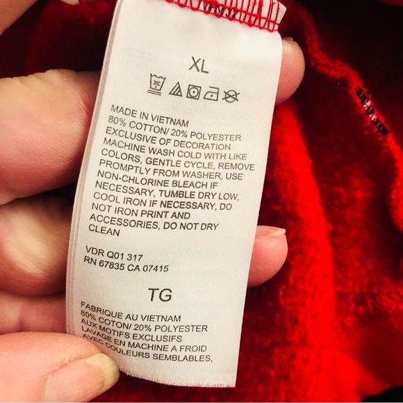 Nautica size  X-Large red  mid - heavy weight 1/4 zip front sweatshirt - Picture 13 of 16